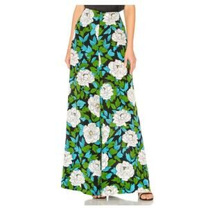 DIANE VON FURSTENBERG DVF Silk Palazzo Pant Floral Wide Leg SSENSE 2 NWT $398